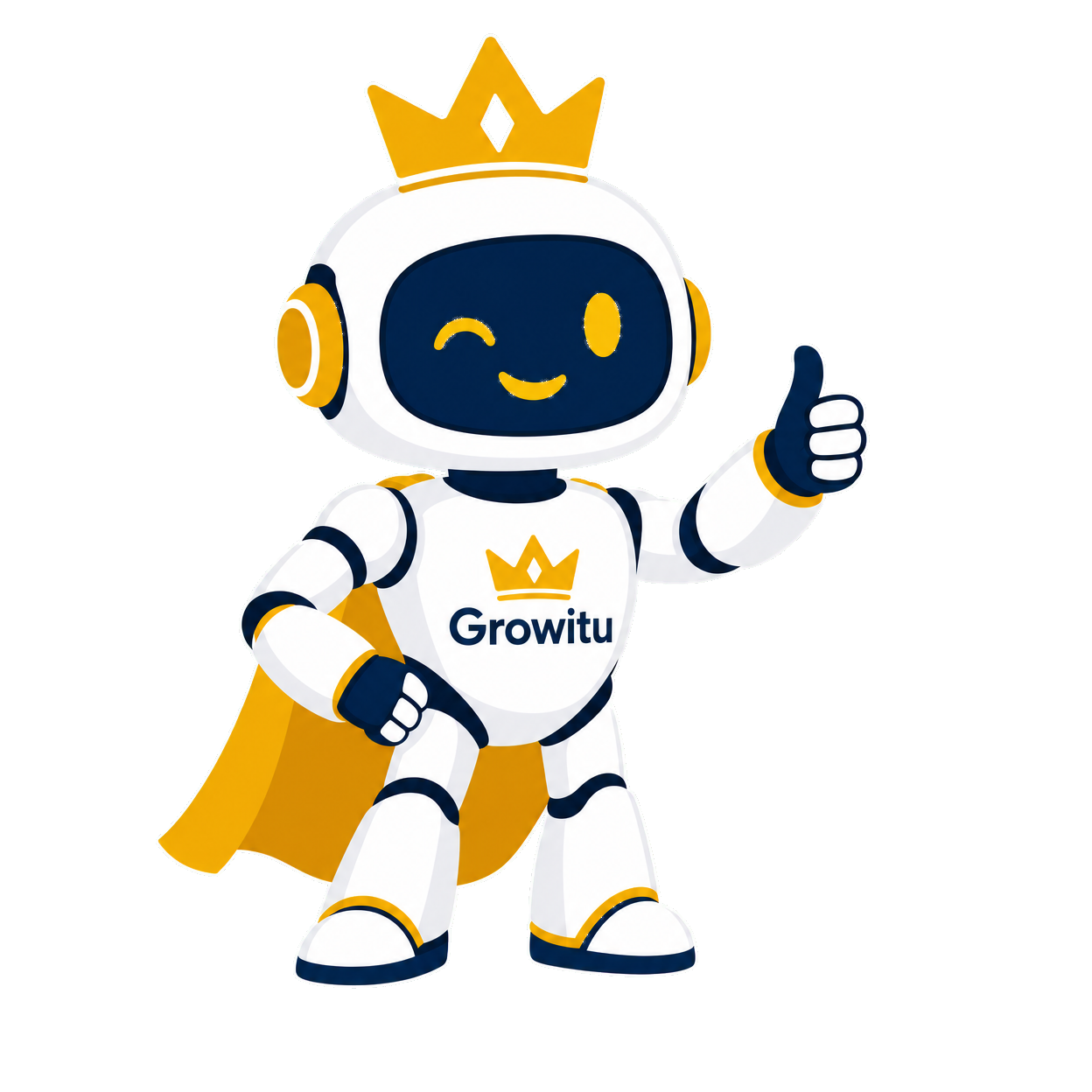 Growitu mascot smiling and giving a thumbs up
